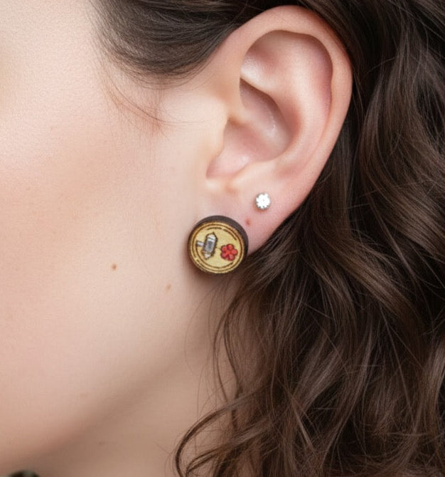 Maga Flower and Garita Earrings