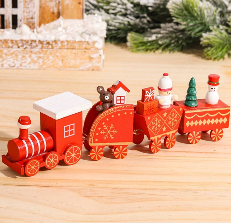 1 pc or 3 pcs Colorful Wooden Train Ornament