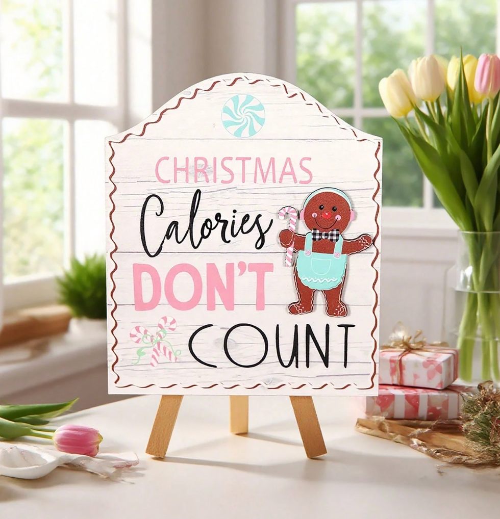 1/2pcs Christmas Gingerbread Man Wooden Sign Ornaments