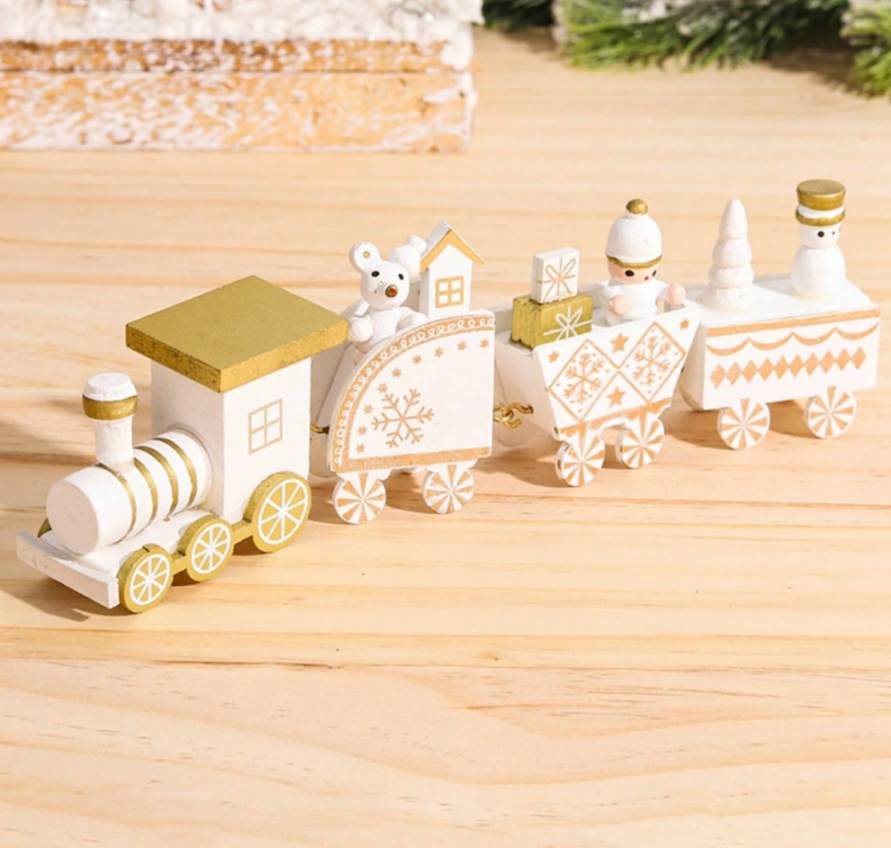 1 pc or 3 pcs Colorful Wooden Train Ornament