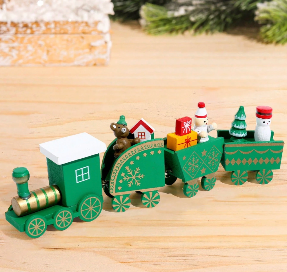 1 pc or 3 pcs Colorful Wooden Train Ornament