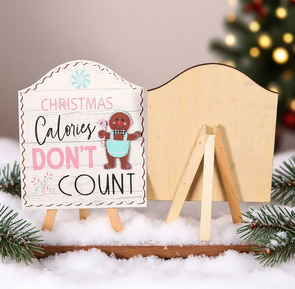 1/2pcs Christmas Gingerbread Man Wooden Sign Ornaments