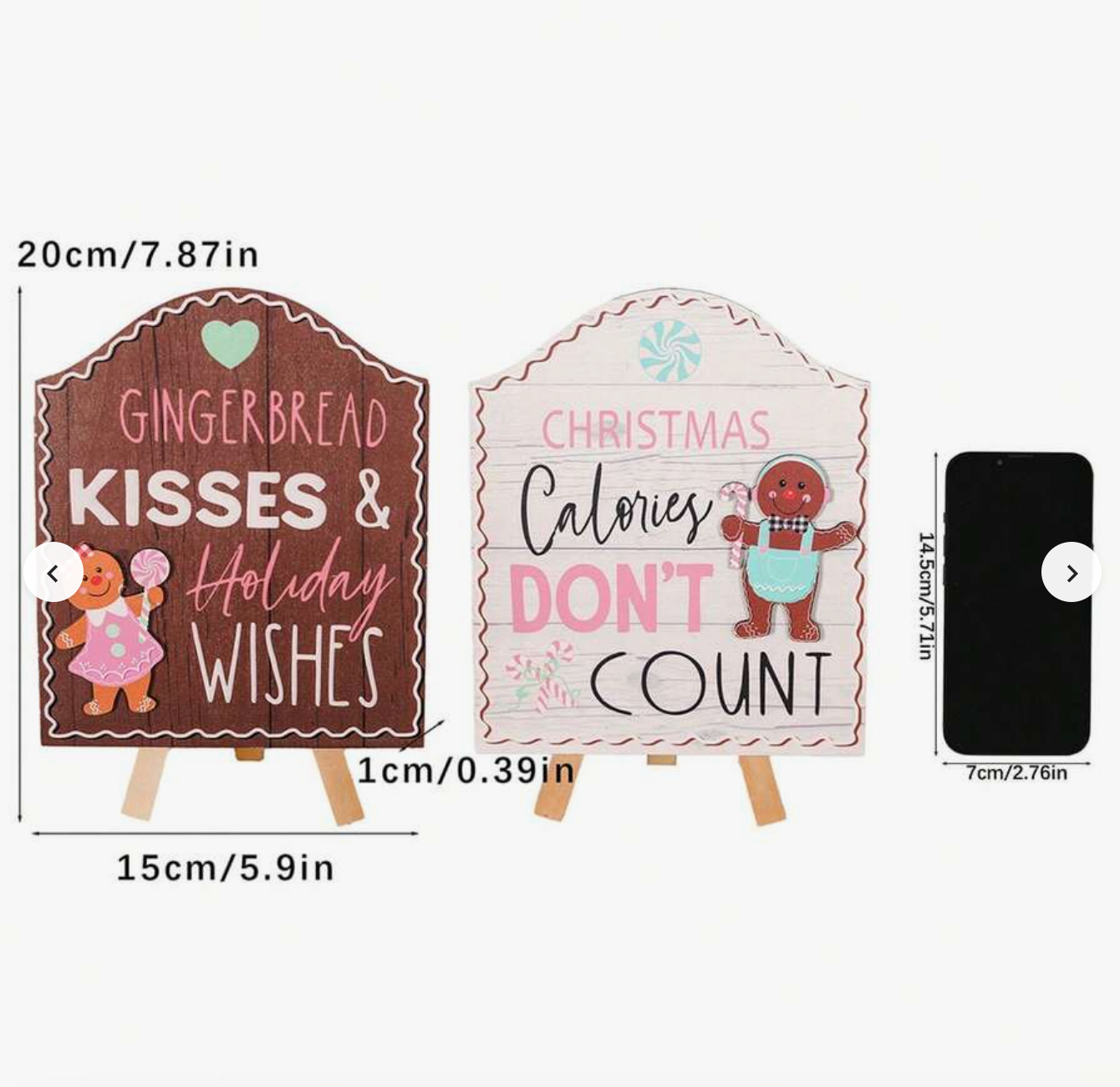 1/2pcs Christmas Gingerbread Man Wooden Sign Ornaments