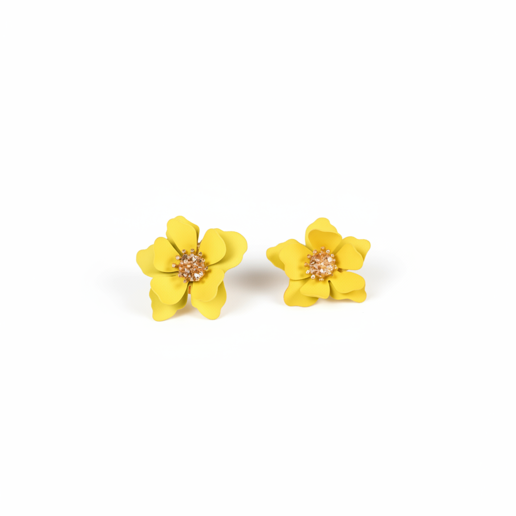 Bohemian Flower Studs – Gold Center