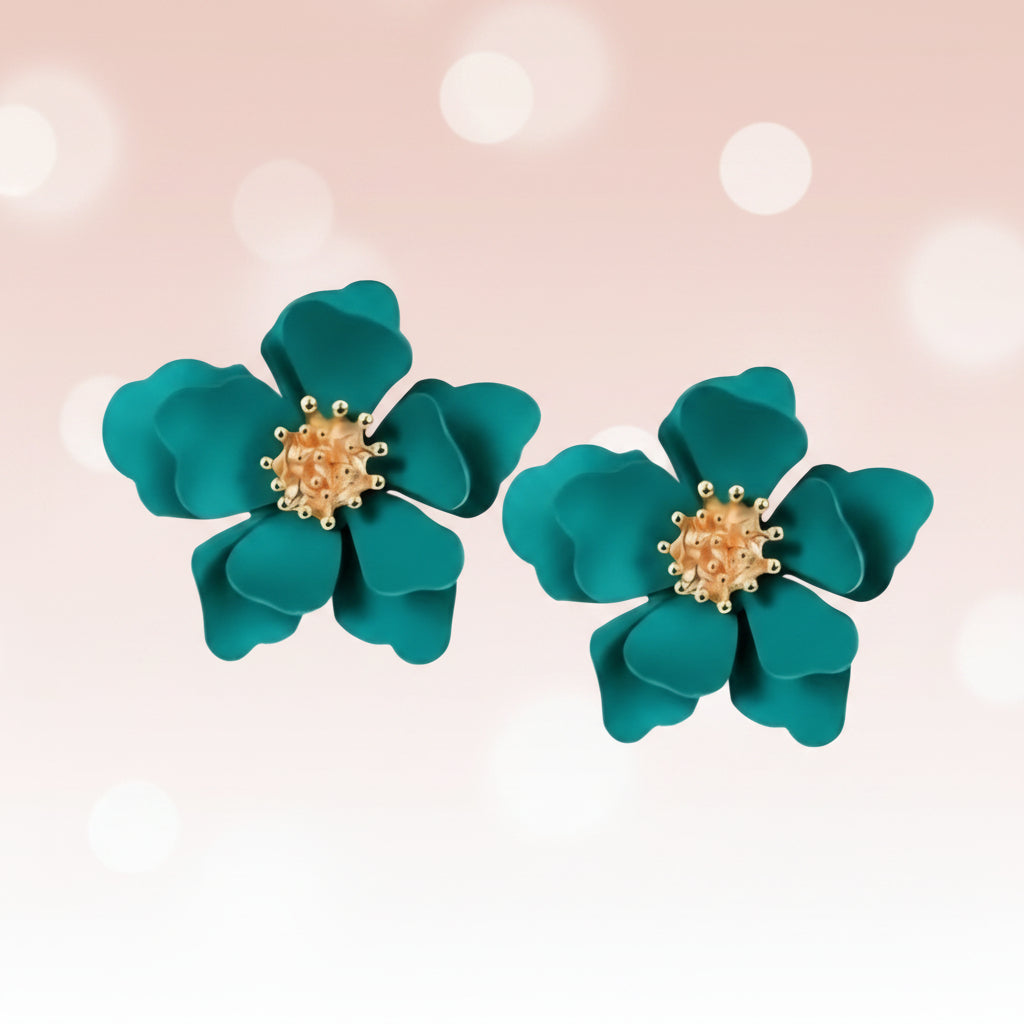 Bohemian Flower Studs – Gold Center