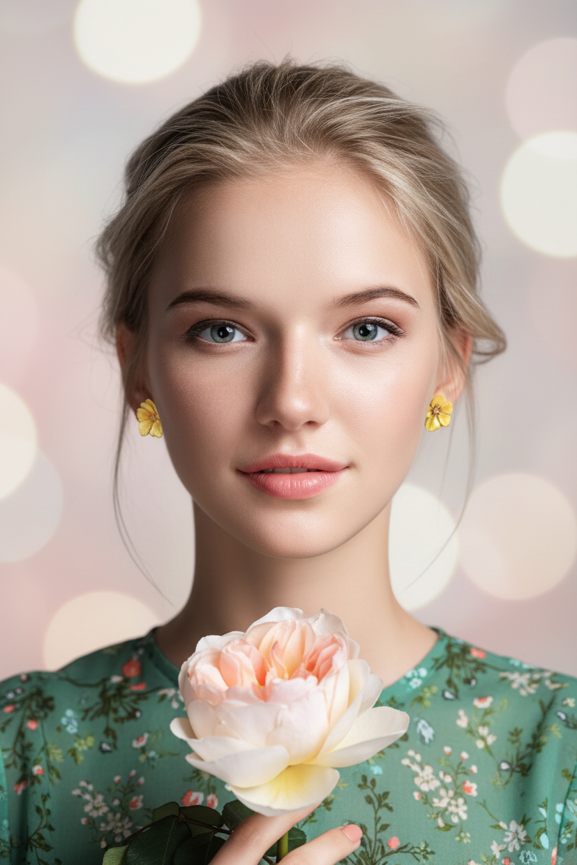 Bohemian Flower Studs – Gold Center