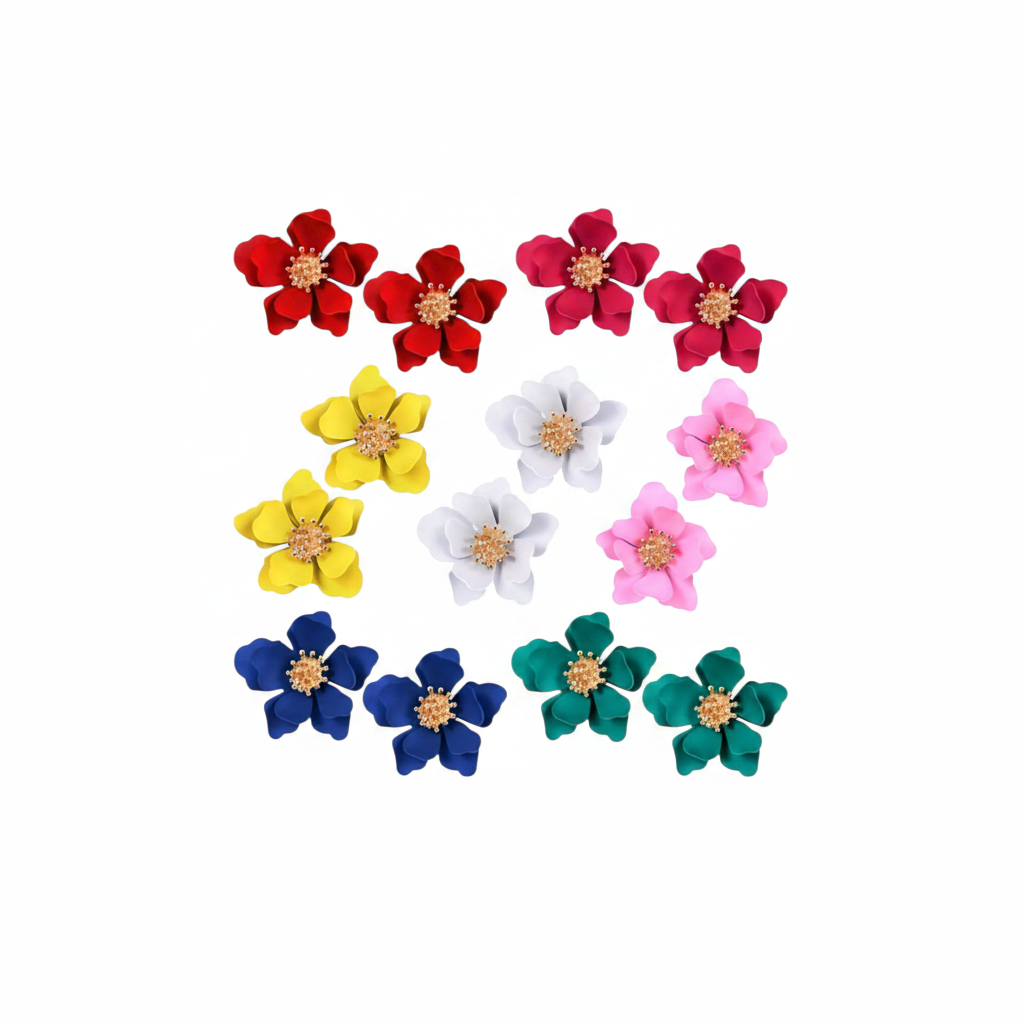 Bohemian Flower Studs – Gold Center