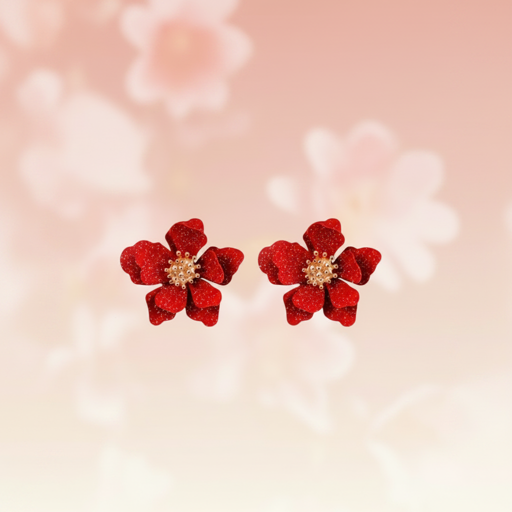 Bohemian Flower Studs – Gold Center